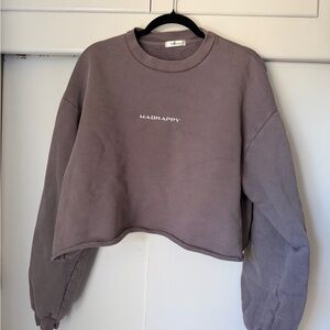 Madhappy Women's Gray Cropped Sweatshirt